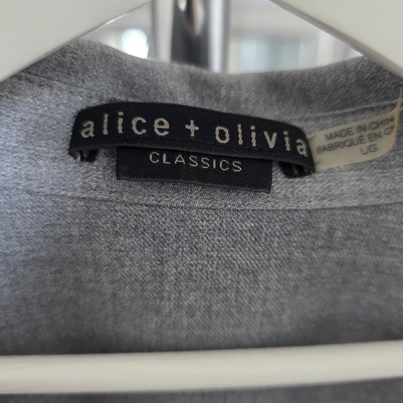 Alice + Olivia Gray Button Up Shirt Dress Size L - Picture 8 of 8